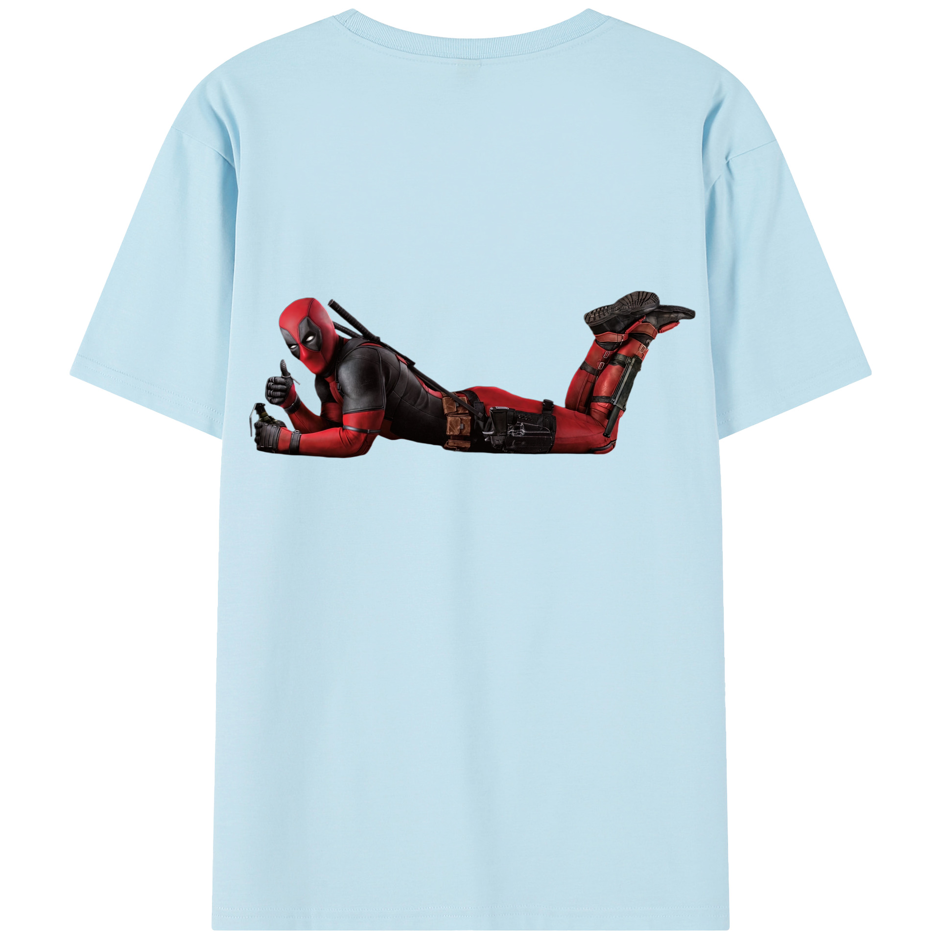 （画像用） Deadpool デッドプール 綿100％半袖Tシャツ（背面プリント）